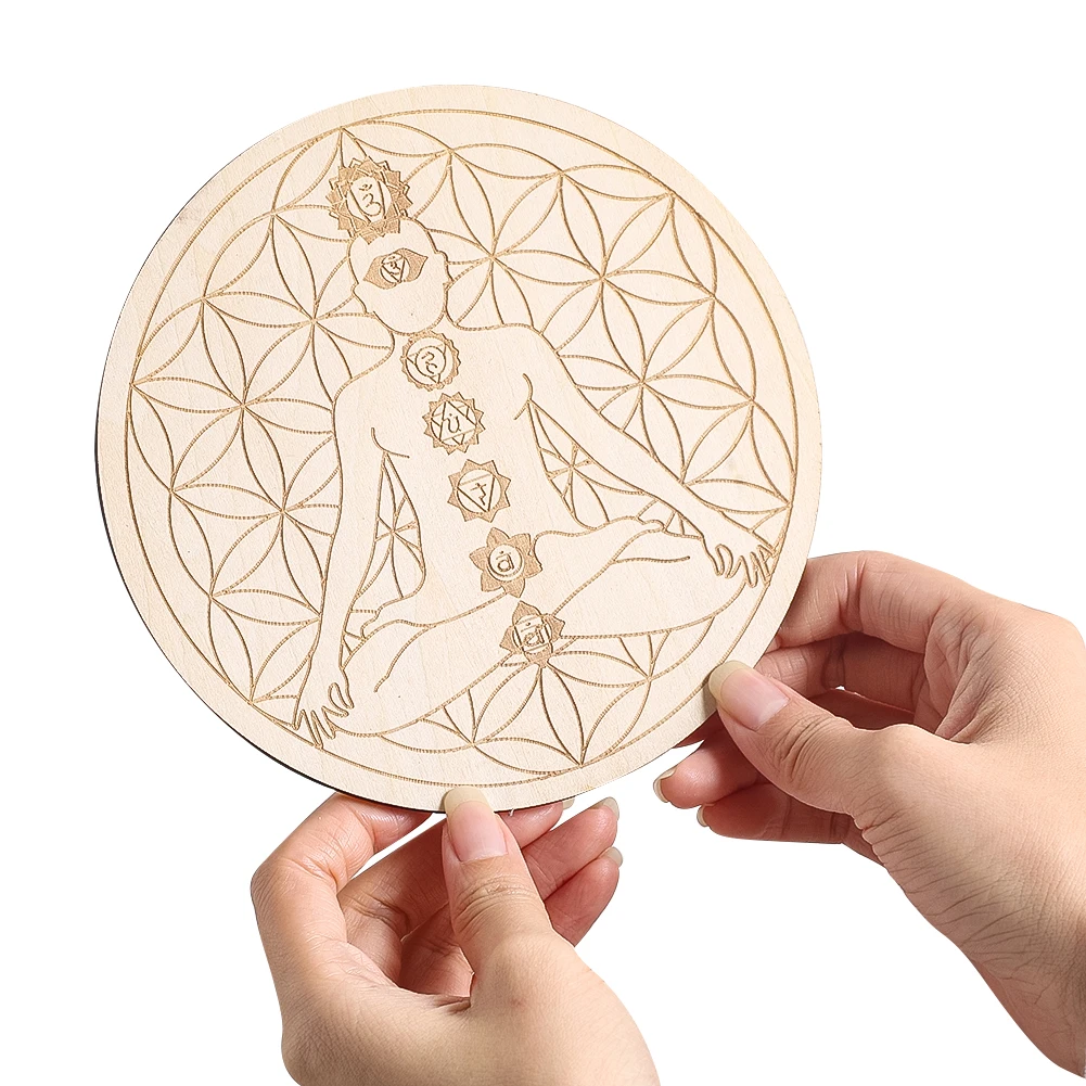 Mat Pilates Yoga - 15CM gravure Laser 7 Chakra méditation