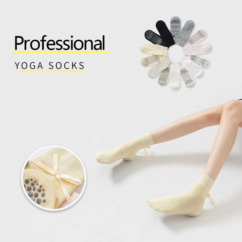 Pilates Yoga &A - Chaussettes de yoga à nœud mignon