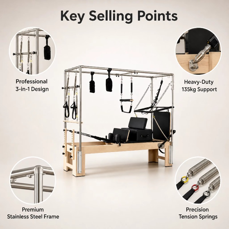 YTYIN Commercial 3 en 1 Reform - Pilates Yoga Reformer avis et prix